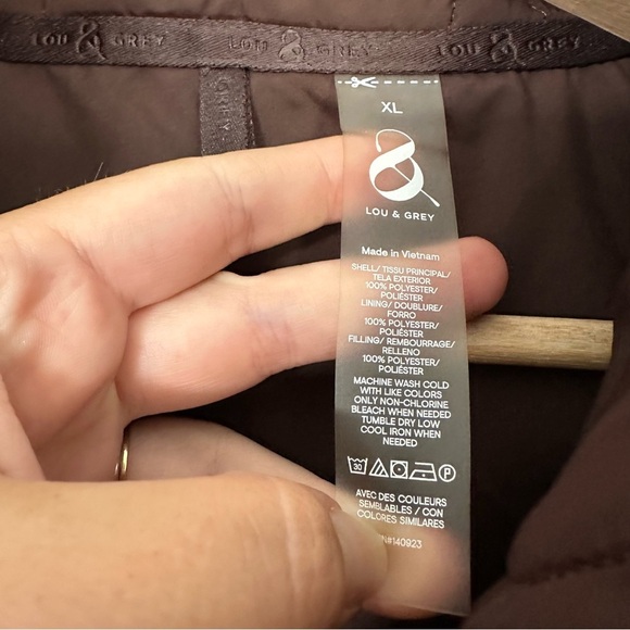 Lou & Grey Womens XL Brown Quilted Puffer Vest Jacket - Picture 3 of 6